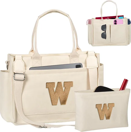 Miniatura 164 de Easter Basket Stuffers, Initial Tote Bag with Makeup Bag, Birthday Gifts for Women, Teen Girl Gifts Trendy Stuff