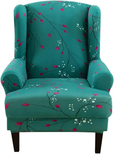 Miniatura 10 de Fundas para silla Wingback, 2 piezas, estilo americano, fundas elásticas para sillón de ala con parte inferior elástica, protector de muebles
