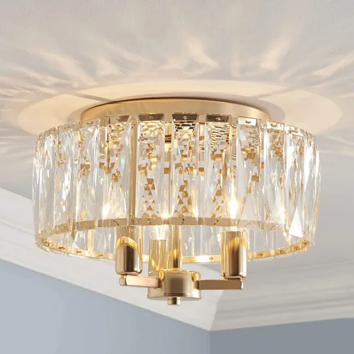 Miniatura 17 de AGV LIGHTING CL003F - Lámpara de techo de cristal K9, moderna lámpara de techo semiempotrada, perfecta para sala de estar, dormitorio, comedor, D13