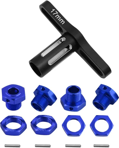 Pieza de mejoras de llave hexagonal de rueda de 0.67 pulgadas para ARRMA Infraction 1/7 6s BLX/Mojave 6s BLX/Limitless 1/8 Typhon 6S BLX, Azul -