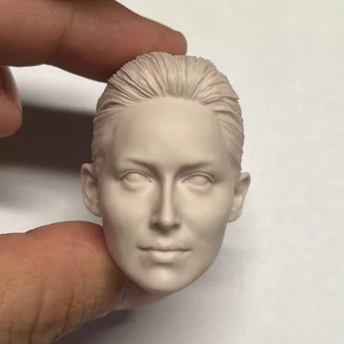 Miniatura 7 de Esculpa de cabeza femenina a escala 1/6, Beauty Girl sin pintar, tallada en la cabeza para cuerpo de figura de acción PH TBL JO de 12 pulgadas (C)