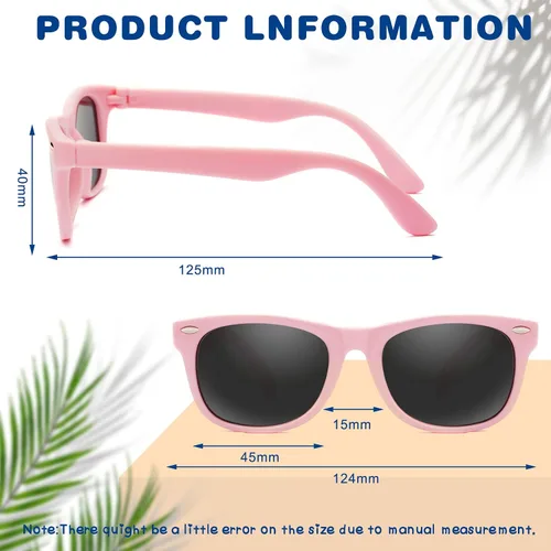 Miniatura 2 de JASPIN Lentes de sol polarizados para niños y niñas, marco flexible de goma TPEE para niños y niñas de 2 a 10 años, 100% protección UV. Gafas de sol