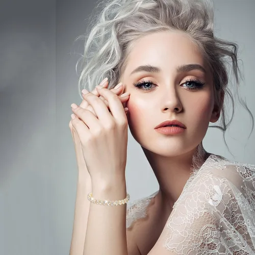 Miniatura 6 de Pulseras de eslabones de moda para mujeres y niñas, pulsera de diamantes de imitación de drenaje único de oro para mujer, pulseras de diamantes