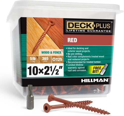 Miniatura 43 de Deck Plus Tornillos para valla y madera exterior con revestimiento epoxi de 3 pulgadas #10 x 3 Torx/Star Drive Incluido, rosca gruesa, tornillo
