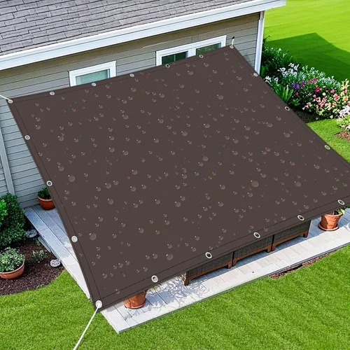 Miniatura 10 de Tela para Sombra de Balcón, 6'6"x9'9", 80% de Sombra, Tela para Patio al Aire Libre, Pantallas para Apartamentos, Cubierta para Barandillas, Café