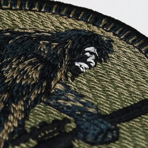 Miniatura 7 de Parches tácticos de moral: Pie grande con pistola, plancha, coser divertidos parches militares para chaleco, uniforme, cuero, 2.95 x 2.95