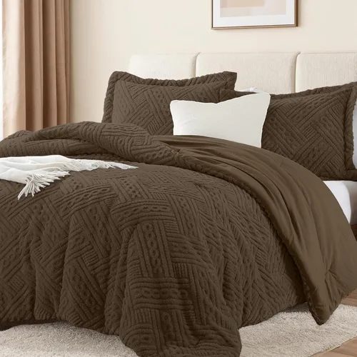 Miniatura 10 de Homelike Moment - Juego de edredón esponjoso tamaño individual, color gris, cálido, para cama individual, juego de ropa de cama para invierno