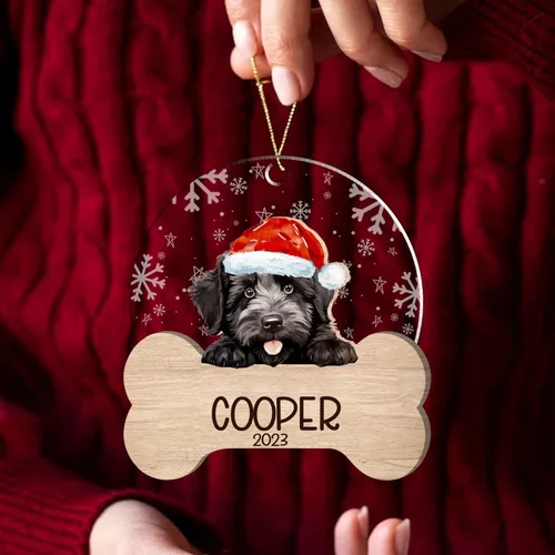 Miniatura 119 de Nazenti American Pit Bull Terrier Adorno de Navidad, adorno de perro fotográfico, adorno de perro personalizado, adornos de fotos de madera