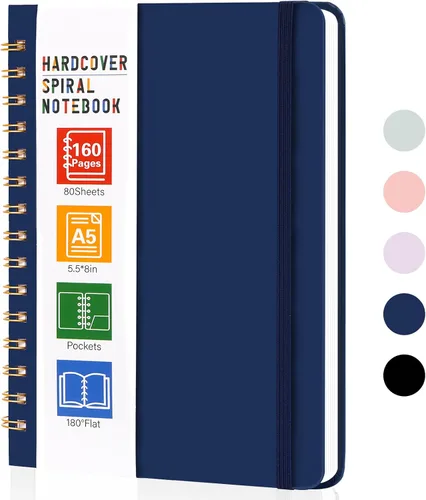Miniatura 16 de LABUK Cuaderno de espiral de 8.5 x 11 pulgadas, cuadernos A4 de tapa dura para mujer, 55 hojas y 110 páginas, diario grande para el trabajo