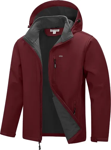 Miniatura 13 de 33,000ft Chaqueta Softshell para hombre con capucha, forro polar, ligera, impermeable, para senderismo