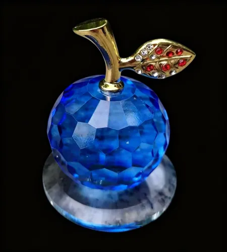Miniatura 5 de LOTOWELZON Figura base de 1.969 in/1.97 pulgadas, figura de manzana de cristal, decoración del hogar, adorno de pisapapeles de cristal K9