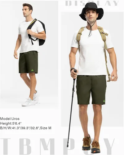 Miniatura 7 de TBMPOY Pantalones cortos de senderismo para hombre de 7 pulgadas, de secado rápido, atléticos, gimnasio, deportes al aire libre, entrenamiento