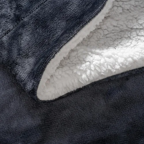 Miniatura 6 de Manta Berkshire - Manta de forro polar de felpa, manta reversible Loftmink cálida y suave para cama, sofá y viajes, negra, 60 x 90 pulgadas