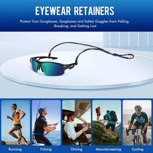 Miniatura 6 de Correas de gafas para deportes, soporte para gafas de sol para hombres, mujeres y niños, retenedores de gafas para deportes, viajes y uso diario