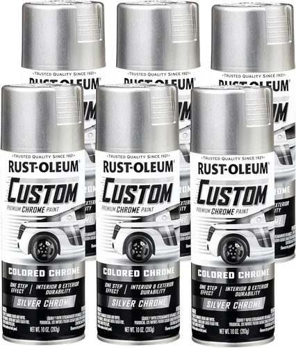 Miniatura 8 de Rust-Oleum 340457-6PK Pintura en aerosol cromada personalizada automotriz, 10 onzas, azul, paquete de 6 Cromo azul