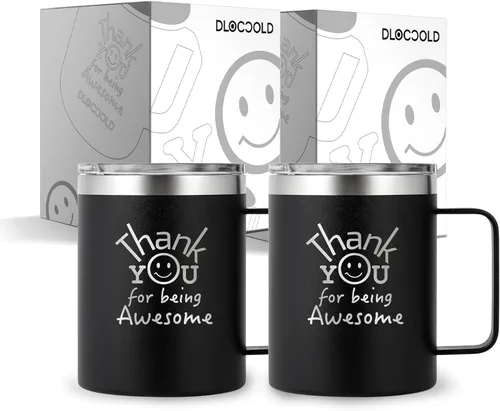 Miniatura 19 de DLOCCOLD Regalos de agradecimiento para mujeres, taza de café con texto en inglés "Thank You for Being Awome", agradecimiento a los empleados