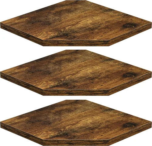 Miniatura 17 de Estante esquinero para montaje en pared, estantes de esquina flotantes, juego de 3 estantes de pared esquineros, estantes de almacenamiento de pared