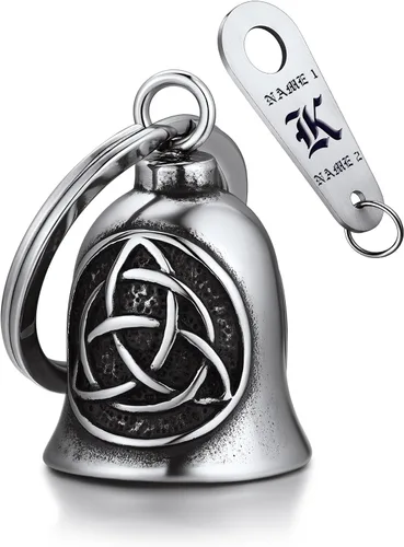 Miniatura 31 de Bandmax Llavero de motocicleta para motociclista, de acero inoxidable, campanas de guardián de conducción segura para motocicletas