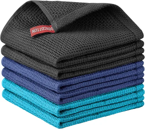 Miniatura 95 de Nialnant - Toalla de cocina 100% algodón, tejido gofre, suave, absorbente y de secado rápido, toallas para secar platos, trapos de limpieza - Multi