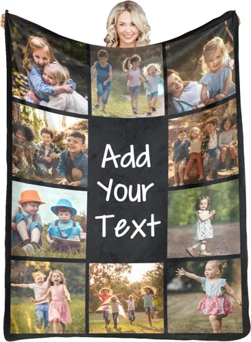 Miniatura 13 de Manta personalizada con fotos y texto para mamá, papá, bebé, familia, amigos, manta personalizada para cumpleaños, Navidad, para mujeres, hermana