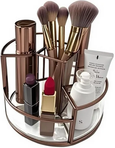 Miniatura 6 de Soporte para brochas de maquillaje giratorio de 360°, organizador de maquillaje, bandeja de perfume, organizador de baño y almacenamiento