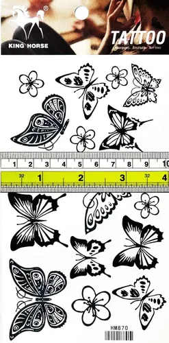 Miniatura 3 de PARITA - Tatuajes temporales de dibujos animados de mariposa negra, girasol, girasol, jardín, para adultos, hombres, mujeres y niños, tatuajes