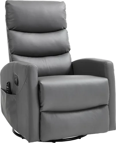 Miniatura 16 de PELUMY Sillón reclinable y mecedora giratoria de 360° con calor y masaje vibratorio, silla balancín para adultos, sillón reclinable compacto