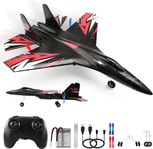 Miniatura 13 de Avión RC, avión RC F22 listo para volar, avión de control remoto de 2.4 GHz, avión de control remoto de 2 canales, juguete de aviones RC para niños