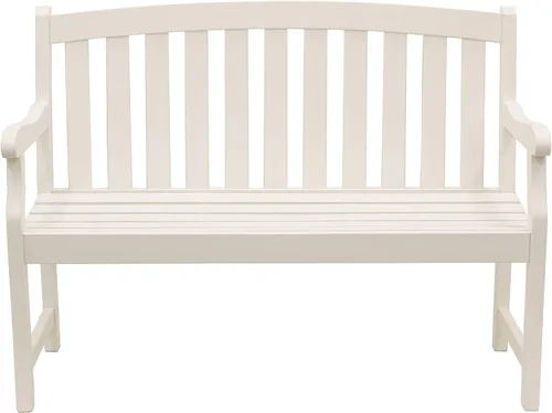 Decor Therapy Marley - Banco de exterior de 2 asientos, color blanco