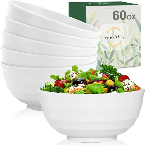 Miniatura 31 de Wrova Juego de 8 cuencos de paja de trigo para postre de 10 onzas, cuencos irrompibles para niños, mini cuencos para helado, aperitivos y frutas