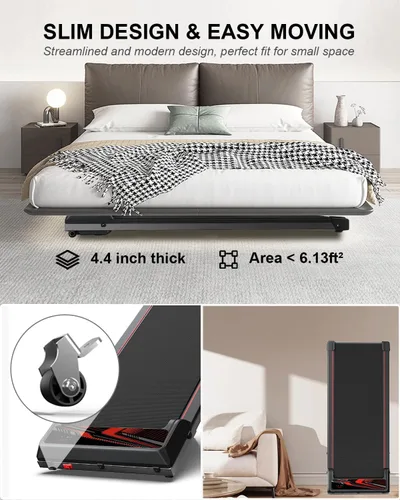 Miniatura 7 de Cinta de correr 3 en 1, almohadilla portátil para caminar debajo del escritorio con inclinación para el hogar/oficina, control remoto, pantalla LED