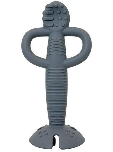 Busy Baby Cuchara de dentición - Mordedor 2 en 1 y cuchara de entrenamiento para autoalimentación, apta para lavavajillas, sin BPA, silicona de