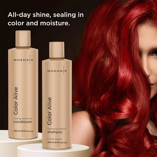 Miniatura 4 de MOEHAIR Color Alive - Juego de champú y acondicionador – 12 onzas líquidas Aumenta la vibrancia, el brillo y la textura Color de cabello a