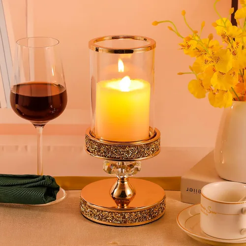 Miniatura 8 de Portavelas de pilar, candelabros de cristal para bodas, fiestas, eventos, Navidad, decoración del hogar, centros de mesa CH028D (S)