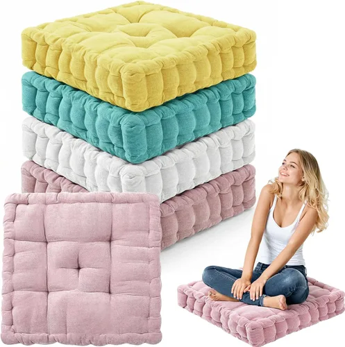 Miniatura 50 de Almohadas de suelo Jerify 22 x 22 Pulgadas Redondas Cuadradas Grandes Almohada de meditación para piso para aula Meditación para adultos Almohada