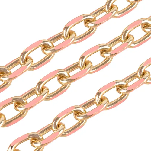 Miniatura 10 de YOUBEIYEE Cadena chapada en oro de 16.4 pies para hacer joyas, collar de cadena de aluminio para mujeres y hombres, pulsera de bricolaje para Labio