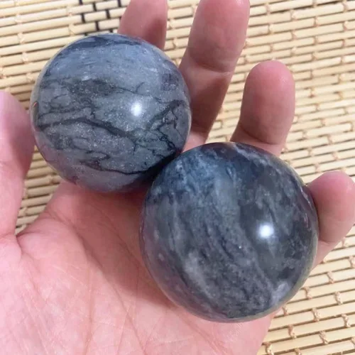 Miniatura 5 de Pelota Baoding gris oscuro, bola de masaje china para deportes de salud, utilizada para descompresión de la mano bola de ejercicio