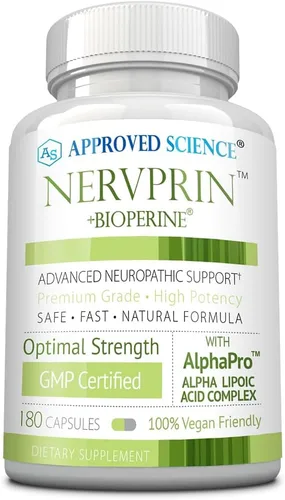 Miniatura 9 de Approved Science Nervprin - Soporte nervioso - Benfotiamina, B12, ácido R-alfa-lipoico, corydalis, boswellia, BioPerine - 360 cápsulas - Hecho