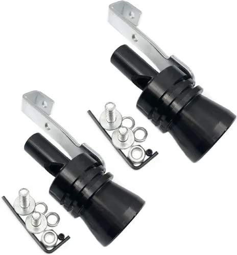 DEVMO Silenciador de escape universal de aleación de aluminio de tamaño XL, silenciador de tubo de escape de sonido turbo para coche (XL-negro)