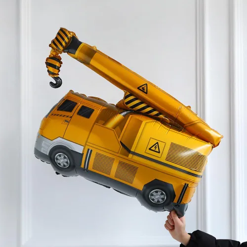 Miniatura 4 de Suministros para fiestas de cumpleaños de construcción, 147 piezas, kit de guirnalda de arco de globos de construcción, color naranja y negro