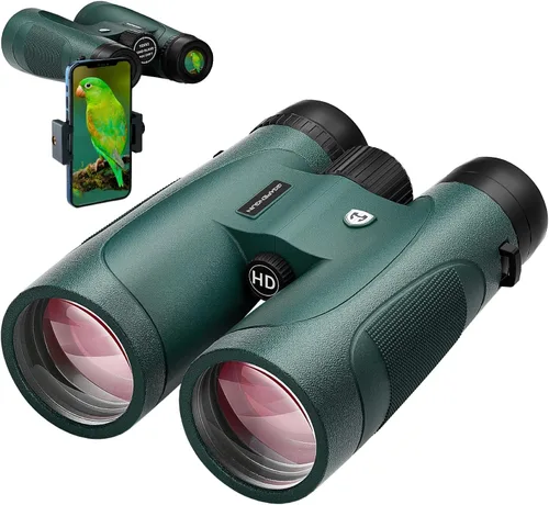 Binoculares HD de 15x52 para adultos de alta potencia con adaptador de teléfono mejorado - Binoculares de gran campo visual con visión clara en poca