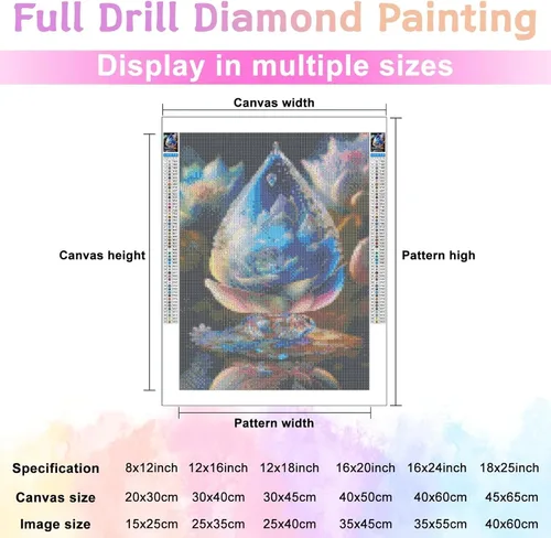 Miniatura 5 de Kit de pintura de diamantes de cristal brillante 5D, pintura de diamantes de imitación de flores moradas, kits de punto de cruz de bordado