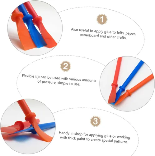 Miniatura 7 de EXCEART 2 Unidades Pp Copolímero mano pegamento herramienta de pintura pegamento frotis aplicador cepillo para manualidades de bricolaje 6 unids*2