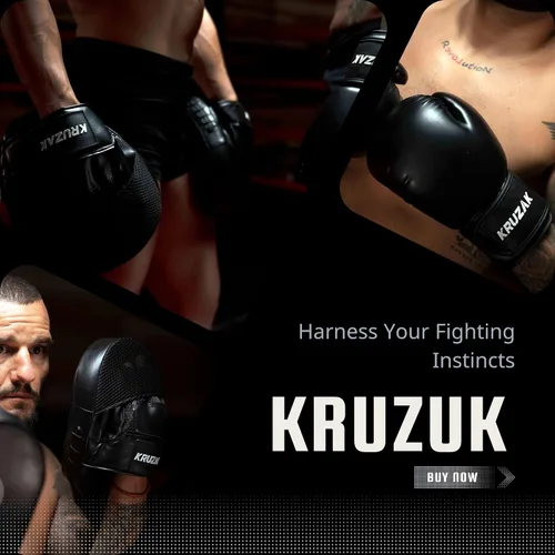 Miniatura 5 de Kruzak - Juego de guantes de boxeo y guantes de boxeo para kickboxing y Muay Thai MMA, kit de fitness con almohadillas de boxeo para artes marciales