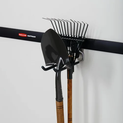 Miniatura 5 de Rubbermaid FastTrack - Organizador de garaje multiusos, capacidad de 50 libras, sistema de almacenamiento montado en la pared de níquel satinado