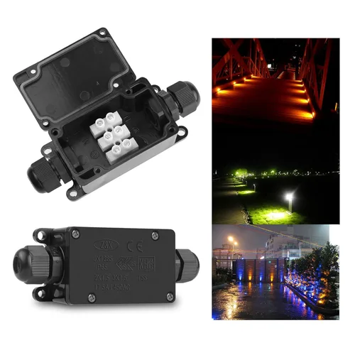 Miniatura 6 de 2 piezas impermeables externas de 2 vías PG9 caja de conexiones eléctricas subterráneas, cables de cable de alimentación, protección del conector