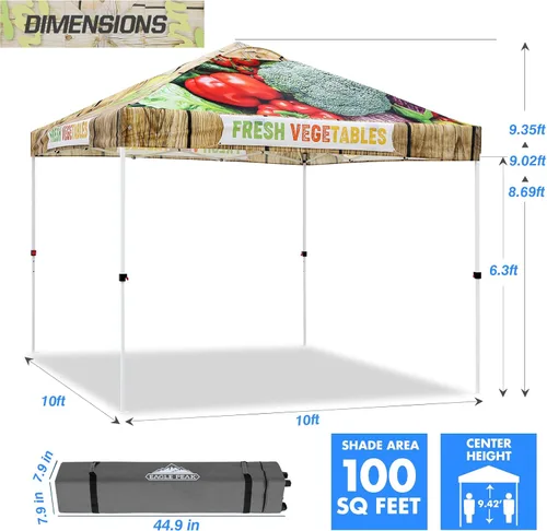 Miniatura 180 de EAGLE PEAK Tienda de campaña desplegable con bolsa de transporte con ruedas, 8 estacas, 4 cuerdas, 4 bolsas de peso, toldo de tienda de campaña
