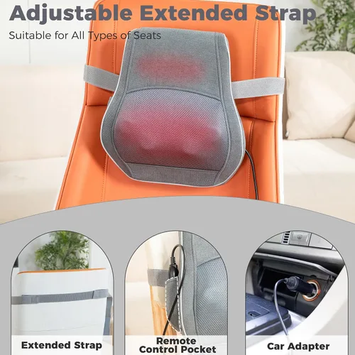 Miniatura 7 de Brelley Almohada Masajeadora Shiatsu para Cuello y Espalda con Calor, Masaje de Amasamiento de Tejido Profundo, Masajeadores Eléctricos con Cabeza