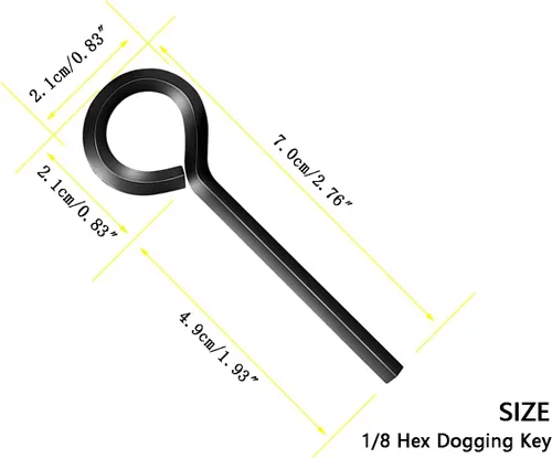 Miniatura 2 de Llave hexagonal estándar de 1/8 de pulgada con bucle completo, estilo llavero, juego de llaves Allen de 1/8 para barras de pánico, dispositivos