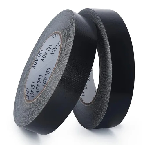 Cinta adhesiva de 1 pulgada x 40 yardas, 2 rollos, negro, resistente, sin residuos, impermeable para embalaje, uso industrial y profesional